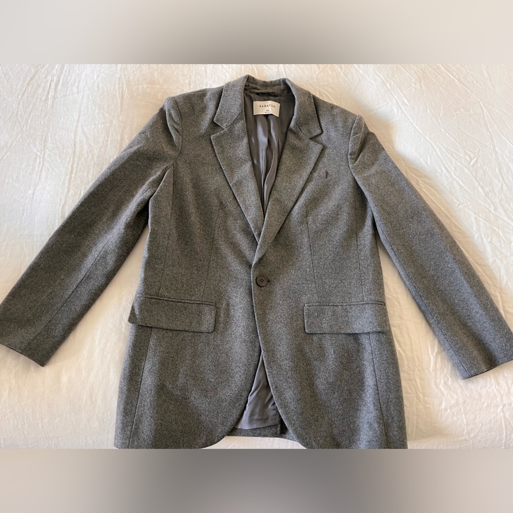 Babaton Charcoal wool-cashmere blend blazer